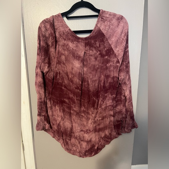 Free People Mauve Tie Dye Blouse 284 - Picture 4 of 5